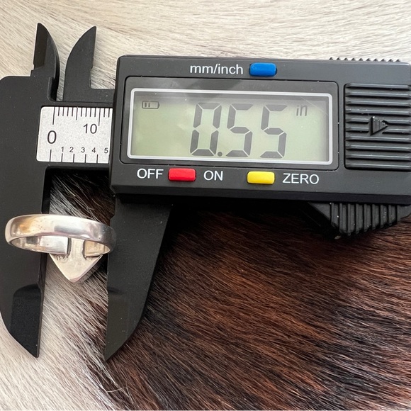 ❤️ Kingman Turquoise Robins Egg Blue Heart Shaped Navajo Style 925 Ring Sz 6.75 - Picture 14 of 16